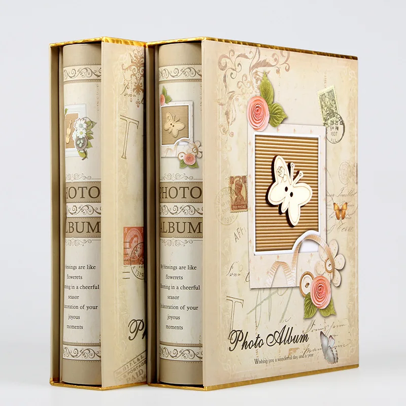 

Large Capacity Inserting 4D Big 200 Pockets Box Album Family Album New Family Memory Album for Travel Souvenir Lover Wedding
