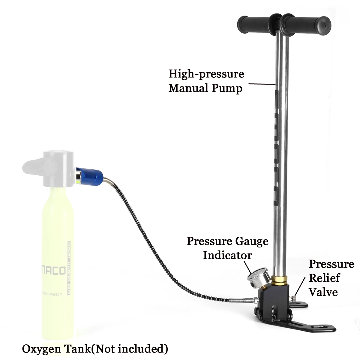 ل 0.5L الغوص الغيار خزان اليد مضخة الأكسجين الهواء خزان اليد تعمل مضخة ل SMACO الغيار تحت الماء التنفس اكسسوارات