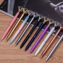 10PCS Crystal Diamond Pen Bling Bling Metal Ballpoint Pen for School Office 10 Different Colors,ink Black 15 25pcs metal ballpoint pen black ink diamond shaped artificial crystal pen with plastic box