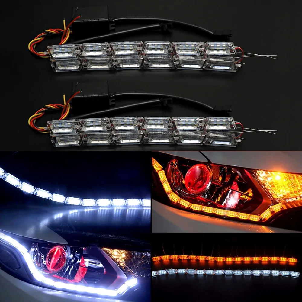 2 шт. светодиодный налобный фонарь для автомобиля гибкий белый Янтарный рыцарь