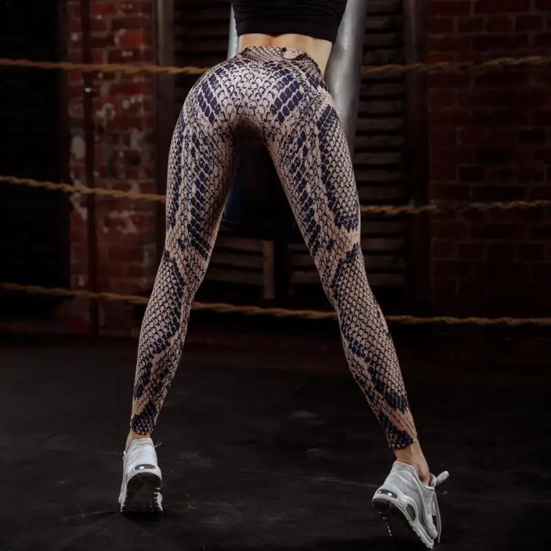 New High Quality Snake Printed Sexy Women Fitness Leggings