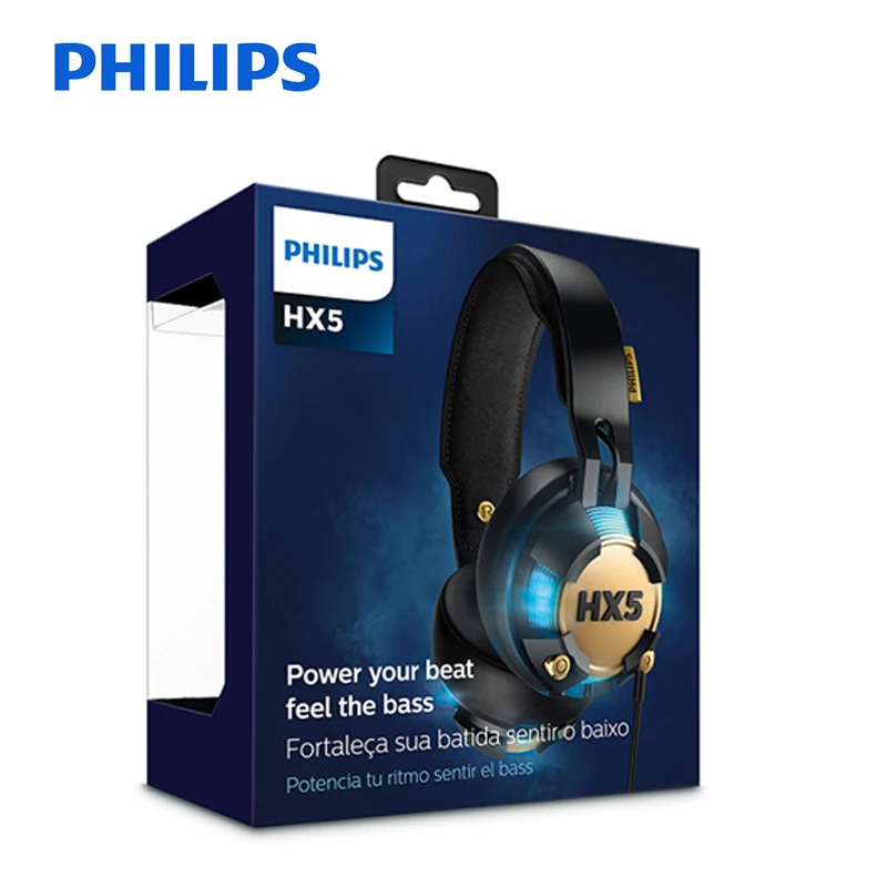 Профессиональные наушники Philips Shx50 с usb-разъемом и синими светодиодными лампами, рождественский подарок для компьютерной игровой гарнитуры, официальный тест