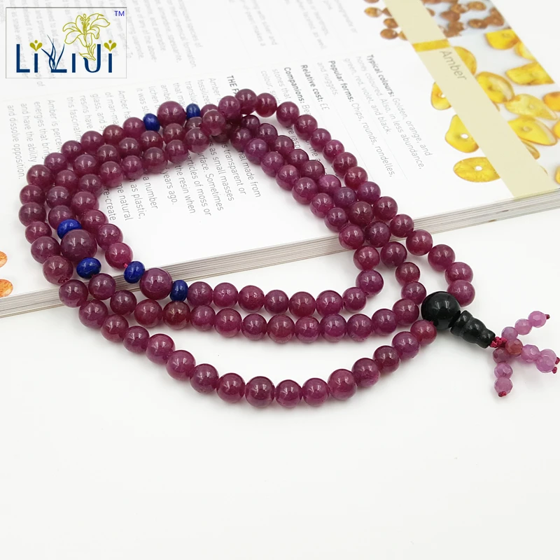 

Lii Ji Natural Ruby Lapis Lazuli MaLa Necklace