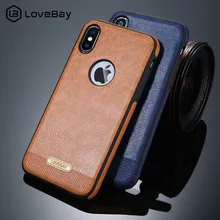 Lovebay деловой чехол для телефона из искусственной кожи для Iphone XS X 5 5S 6 6S 7 8 Plus ультра-тонкая роскошная защитная задняя панель для телефона