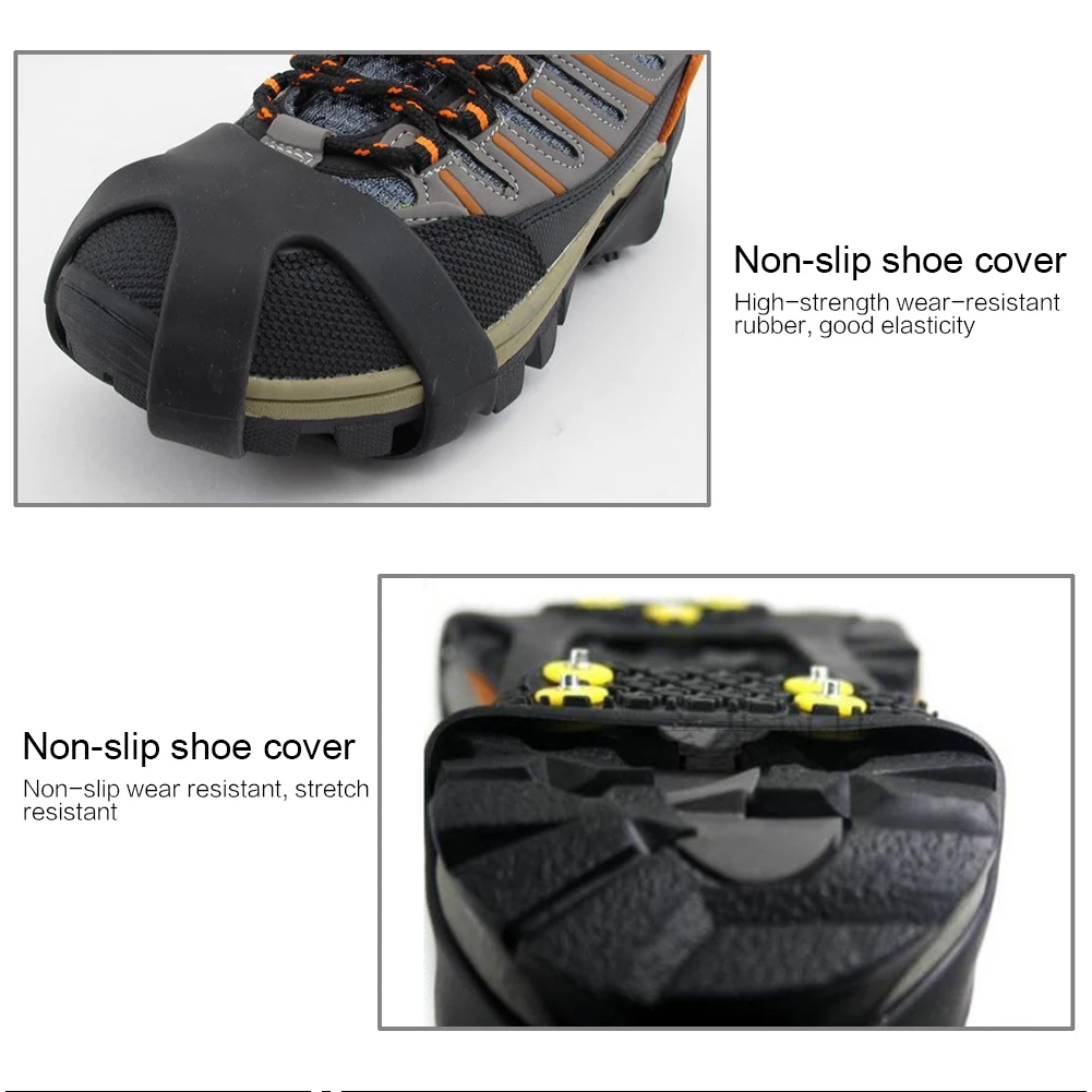

10 Studs Universal Ice Snow Shoe Spiked Grips Cleats Climbing Crampons Winter Climbing Anti Slip Shoes Cover Climbing Harness