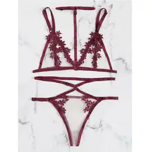 Летняя Сексуальная Женская кружевная ночная сорочка с цветочным рисунком, одежда для сна, нижнее белье, стринги, 2 шт., пляжная одежда, купальники, прозрачные комплекты бикини