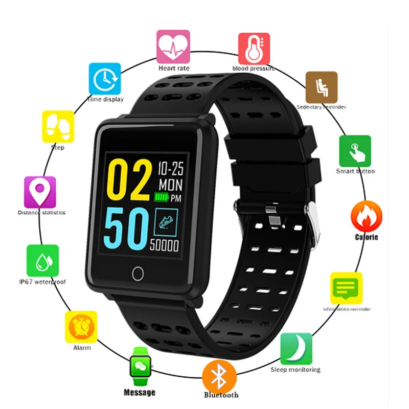 

NEW F3 Smart Watch Men Women IP68 Waterproof Color Screen Fitness Tracker Call Message Reminder with Heart Rate Monitor Watch