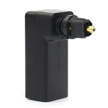 

Right Angle Digital Optical Toslink Fiber Optic Adaptor, 360 Degree Rotatable Digital Optical Audio Cable Adapter Converte