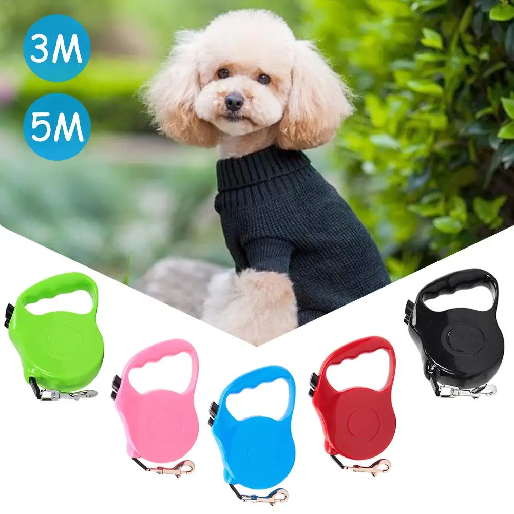 

Solid color automatic telescopic traction rope Automatic Telescopic Pet Leash Tractor Dog Chain Hyena Rope Pet Supplies