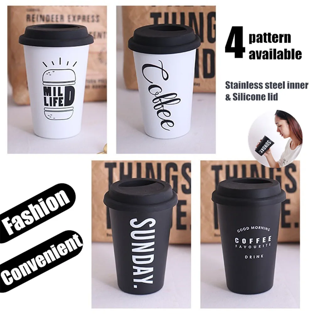 500 мл нержавеющая сталь многоразовая домашняя офисная кофейная чашка чайная