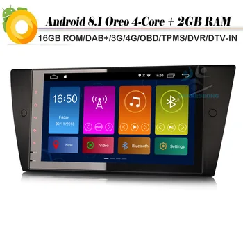 

9" Android 8.1 Autoradio Sat Nav DAB+ Bluetooth WiFi 4G GPS Navigation Radio OBD for BMW 3 Series M3 E90 E91 E92 E93 Car stereo