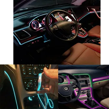 

1M/2M/3M/5M Waterproof LED Strip Light Neon Light Glow EL Wire Rope Tube Cable USB Car Dc12V Cigarette For Car Decoration Party