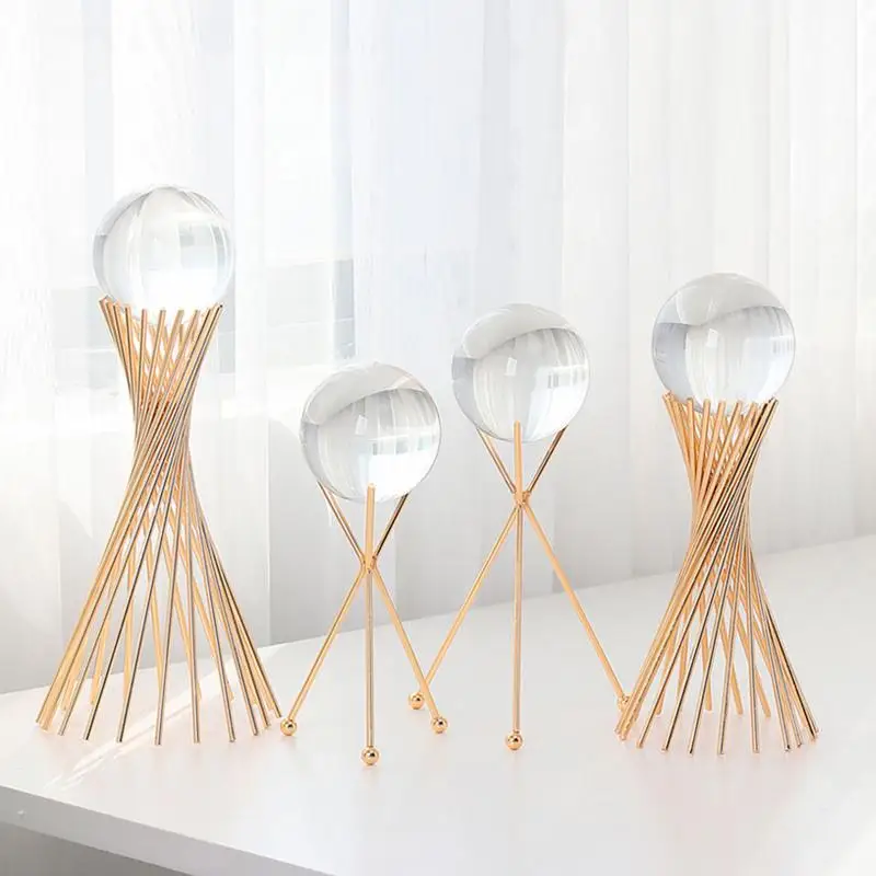 Goede 95mm Fotografie Crystal Ball Ornament FengShui Globe Waarzeggerij Quartz Magic Glas Bal Home Decor Bol Kristal