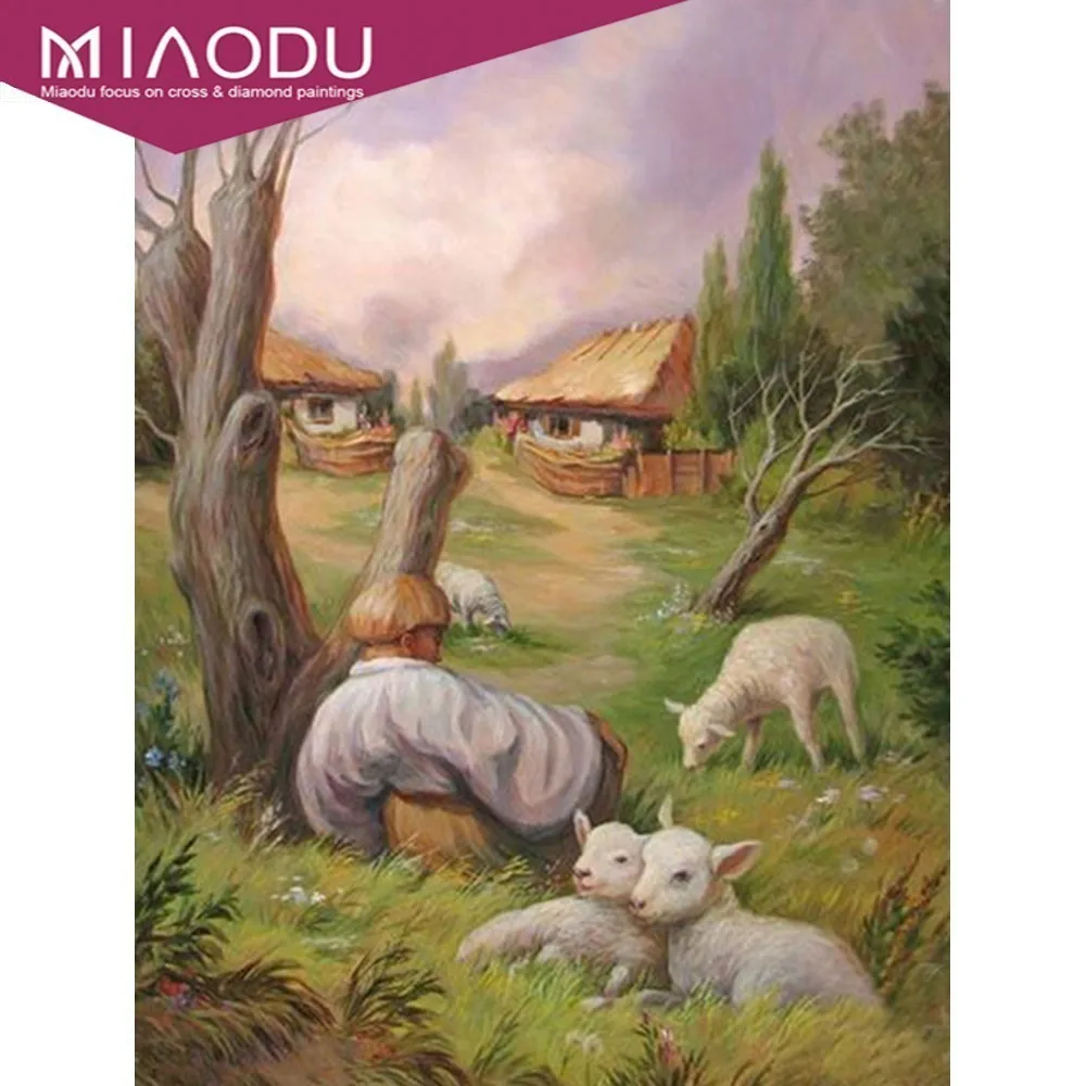 

Miaodu Diamond Painting Landscape Diamond Mosaic Tree Diamond Embroidery Decor Home Wall Stickers Painting With Diamonds