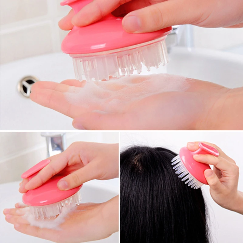 

New 4 Colors Slimming Combs Silicone Head Massage Hair Comb Shampoo Scalp Hairbrush Shower Washing Bath Brush