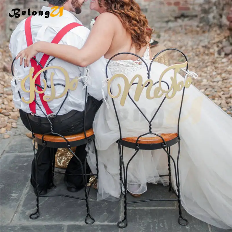 

2pcs I Do Me Too Signs Wedding Decoration Rustic Vintage Party Wood Photo Booth Wedding for Photo Shoot Props Photobooth Decor