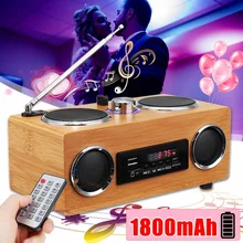 Retro Vintage Radio Supergraves FM Radio bambú Multimedia altavoz clásico receptor USB con reproductor MP3 Control remoto