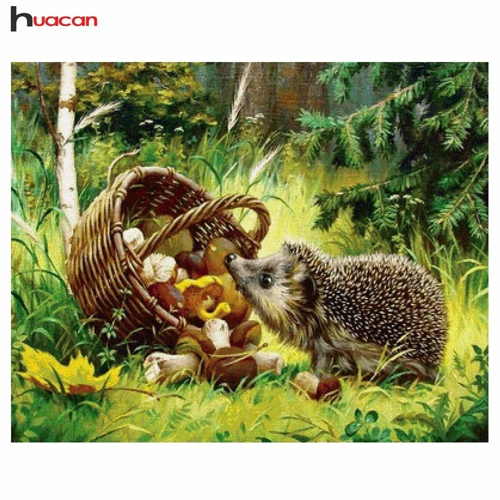 

Diamond Mosaic Hedgehog Cross Stitch Rhinestone Full Round Diamond Embroidery Animal Picture Diamond Painting Home Decor