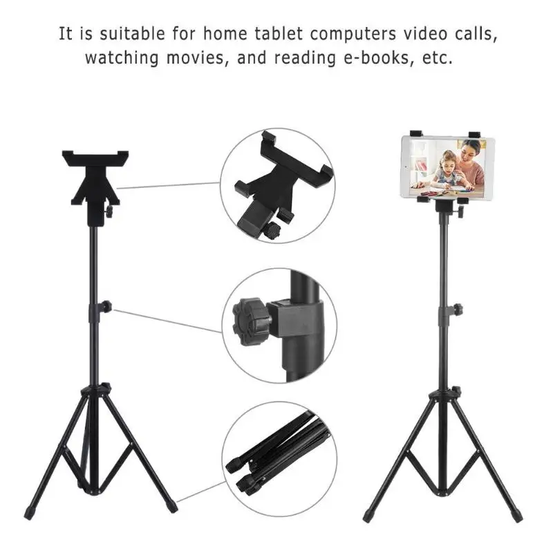  Tablet Stand Phone Holder Adjustable Tripod Floor for mini iPad Flexible Bracket Music Rack Mount S