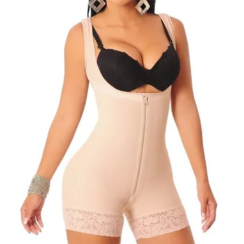 

Women Shapers Slimming Bodysuits Zipper Strappy Trainer Tummy Control Underwear Shapewear Firmer Postpartum Recovery Corset