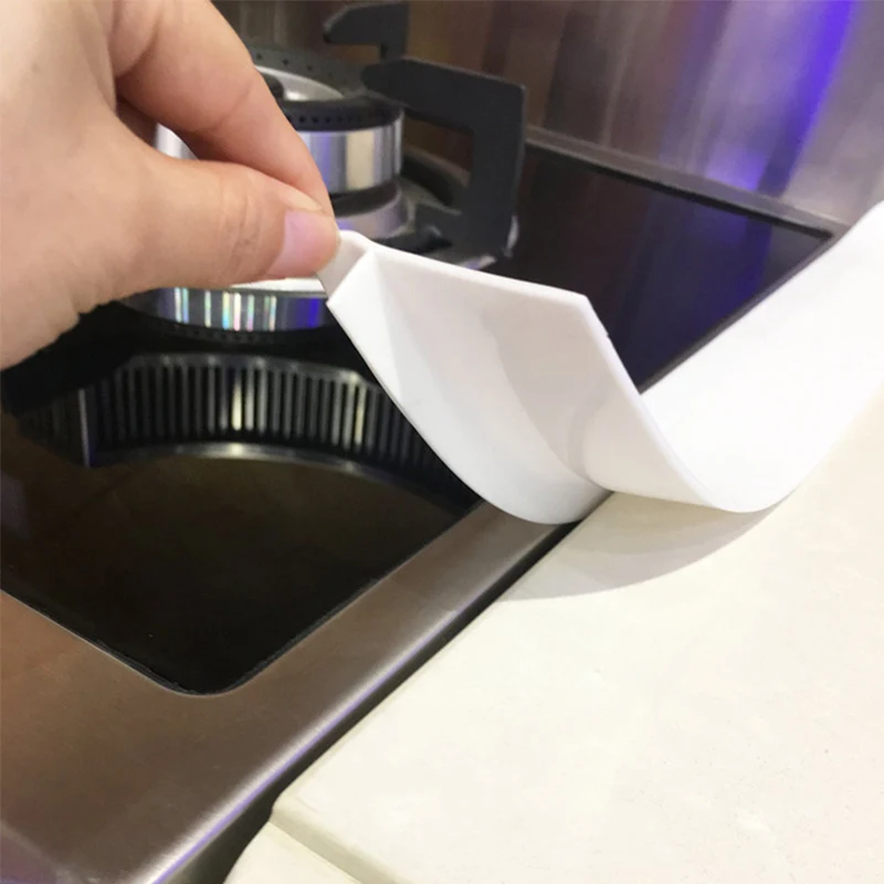 

Flexible Stove Counter Sink seal Silicone Rubber Kitchen Oil-gas Slit Filler Heat Resistant Mat Oil Dust Water Seal Kitchen Tool