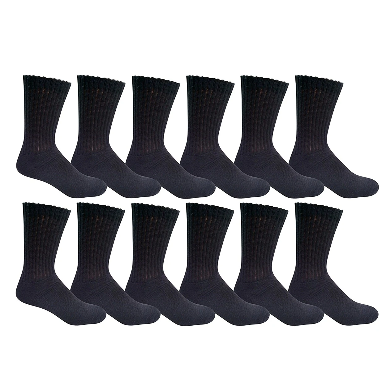 6 Pair Of excell Mens Black Diabetic Neuropathy Socks, Sock Size 10 13
