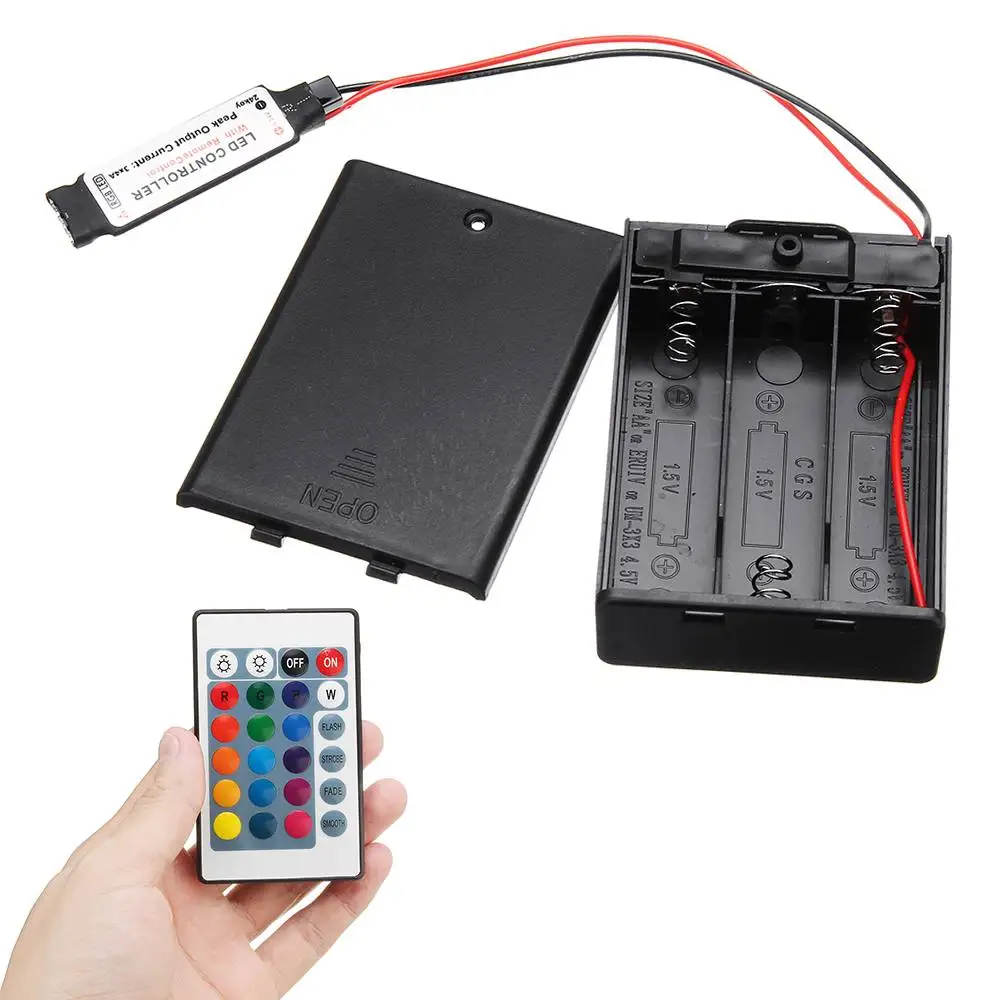 Клаит DC4.5V Mini RF Control ler ящик для батарей с 24 клавишным пультом дистанционного