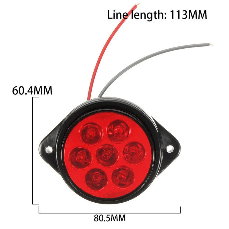 JXLCLYL красный 7 светодиодный круглый боковой маркер индикатор зазор светильник автомобиль грузовик прицеп