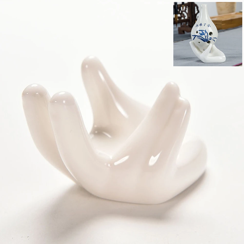Ocarina белый керамический держатель, керамическая основа в форме руки, держатель для цветочных растений для офиса, домашнего декора стола(8 5