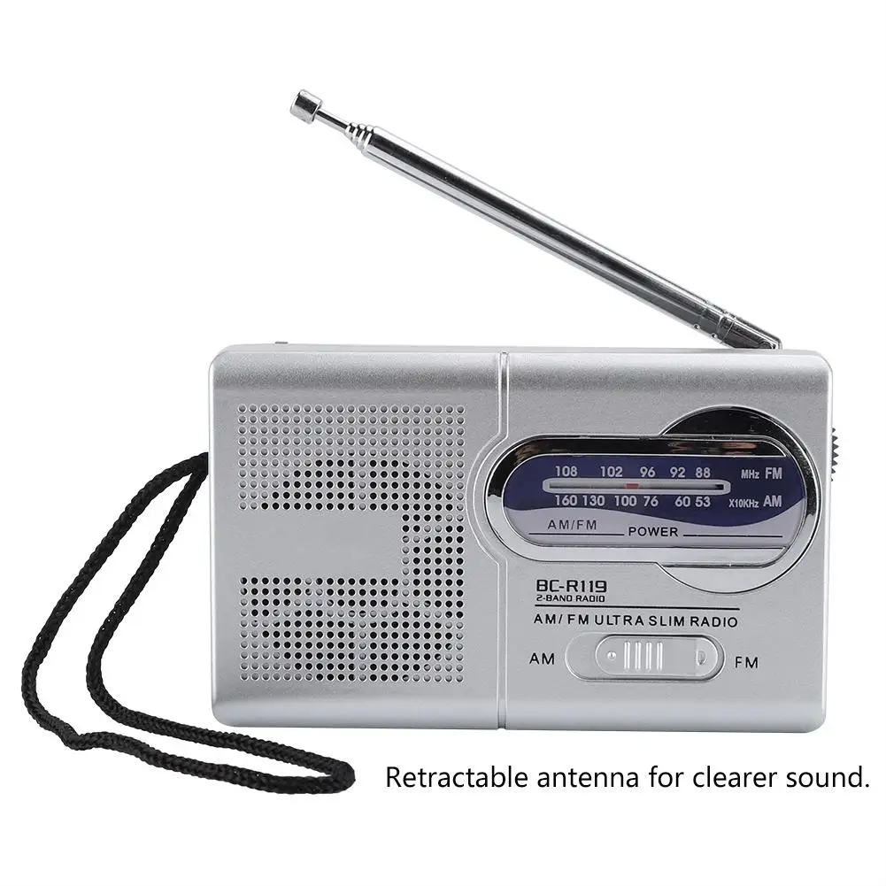 Многофункциональный Мини карманный AM/FM BC R119 радио Динамик Приемник