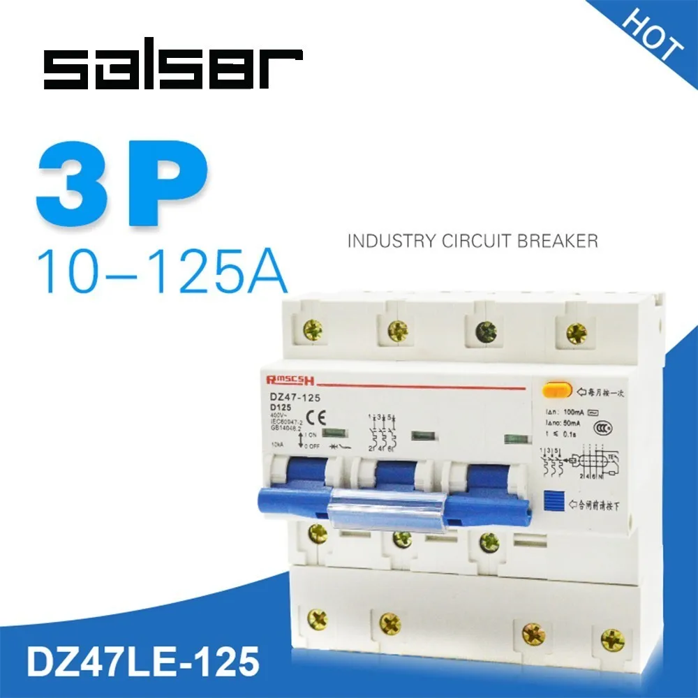 DZ47LE 100 3P + N 400V D Тип переключатель атмосферы C45 Малый размер автоматический
