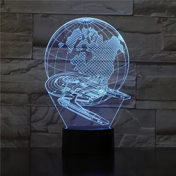 

Star Wars Millennium Falcon Earth 3D LED Lamp Boy Bedroom Night Light Decor Bulbing Kids Toys Child Luminaria Gift 1766