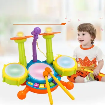 

LeadingStar Children Toy Drum Set Electric Musical Instruments with Lights Educational Musical Drum Kit Gifts for Kids