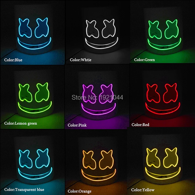

Hot New Style DJ Helmet Mask LED Flashing Mask with 3V Voice Controller DJ Party Mask Glow Party Decor