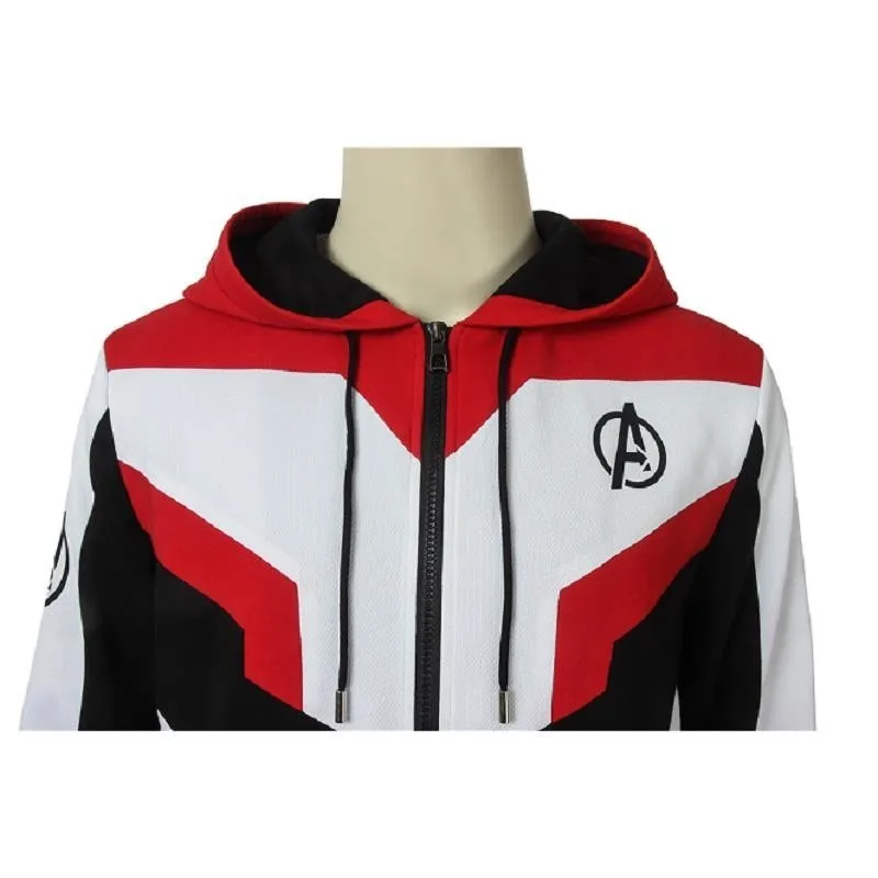 Avengers Endgame Costume Quantum Realm Cosplay Hoodie Zipper Adult Sweatshirt Custom Halloween Carnival Tony Stark Iron Man