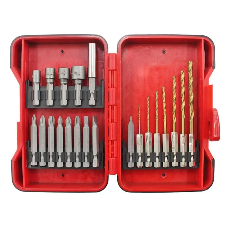 

21pcs Electric Socket Screwdriver Set Hex Shank Twist Drill Driver Bits Repair Tool Combination Kit