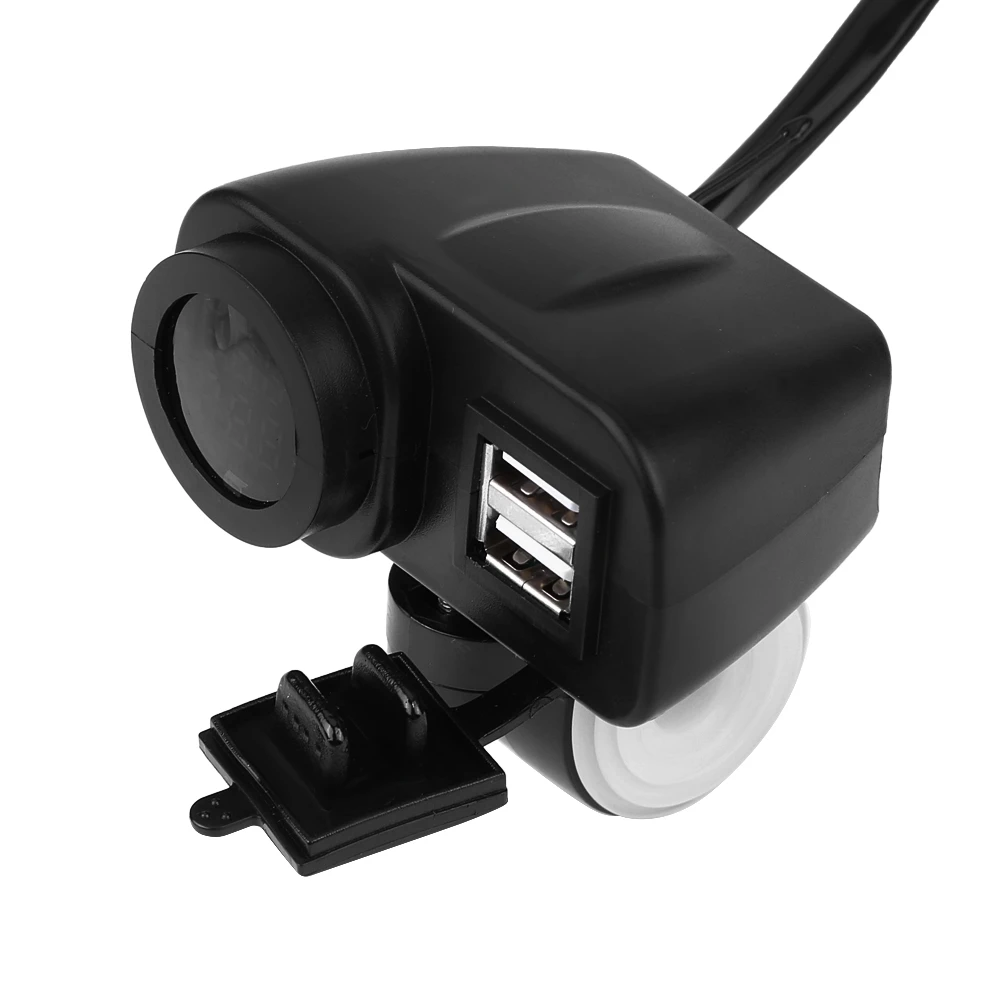 

12V-30V Motorcycle Handlebar Handle Mounted Dual USB Charging Socket Voltmeter Waterproof New Arrives Oto Aksesuar Automobiles