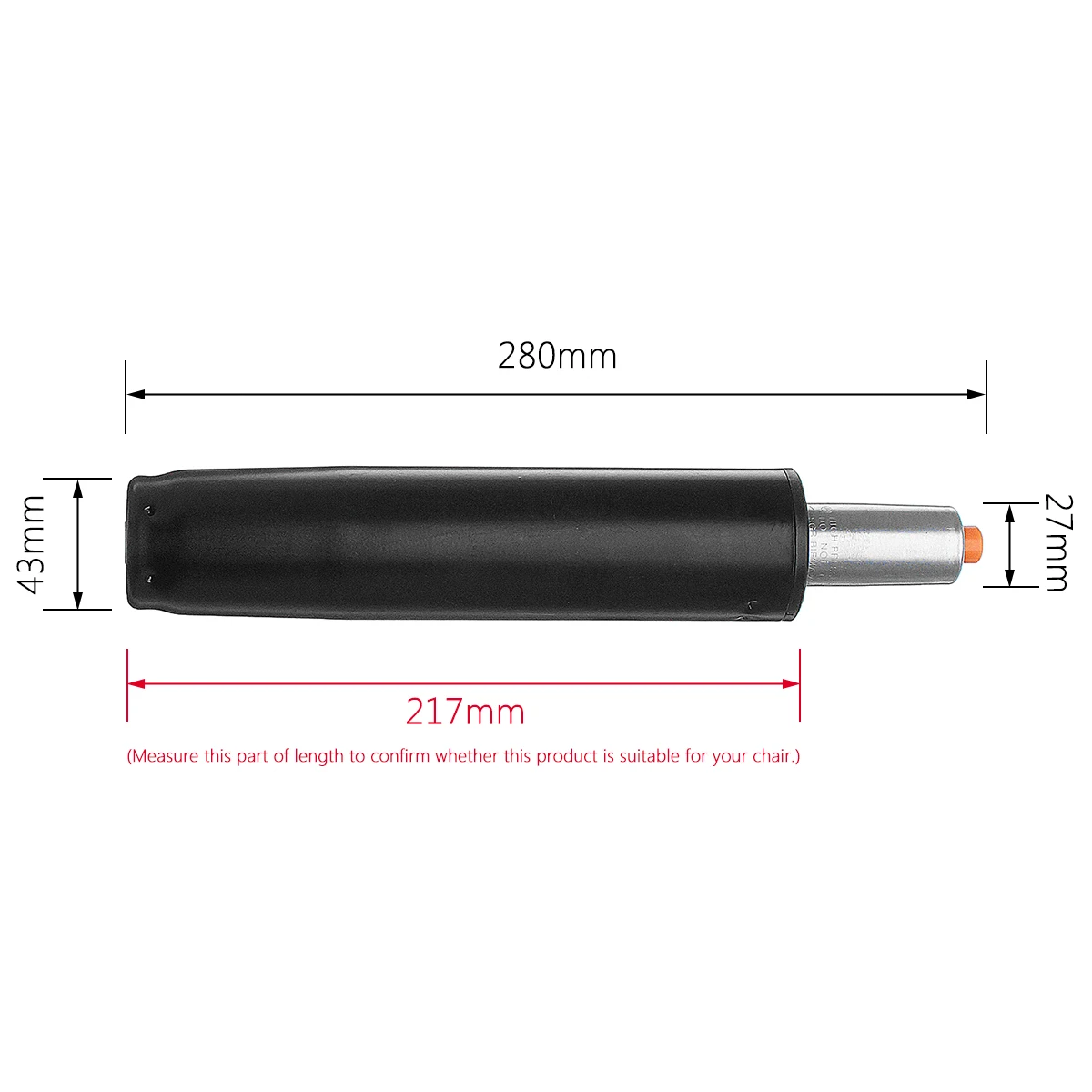 Heavy 11'' Pneumatic Rod Gas Lift Cylinder Chair Replacement Accessories Pneumatic Parts