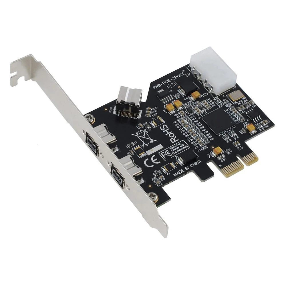 

PCI-Express IEEE 1394b FireWire 3 Port Controller Card (2 External + 1 Internal)