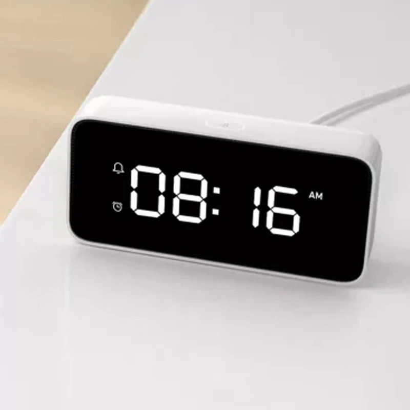 

2018 New Smart Voice Broadcast Alarm Clock Abs Table Dersktop Clocks Time Calibration Work With Mi Home App