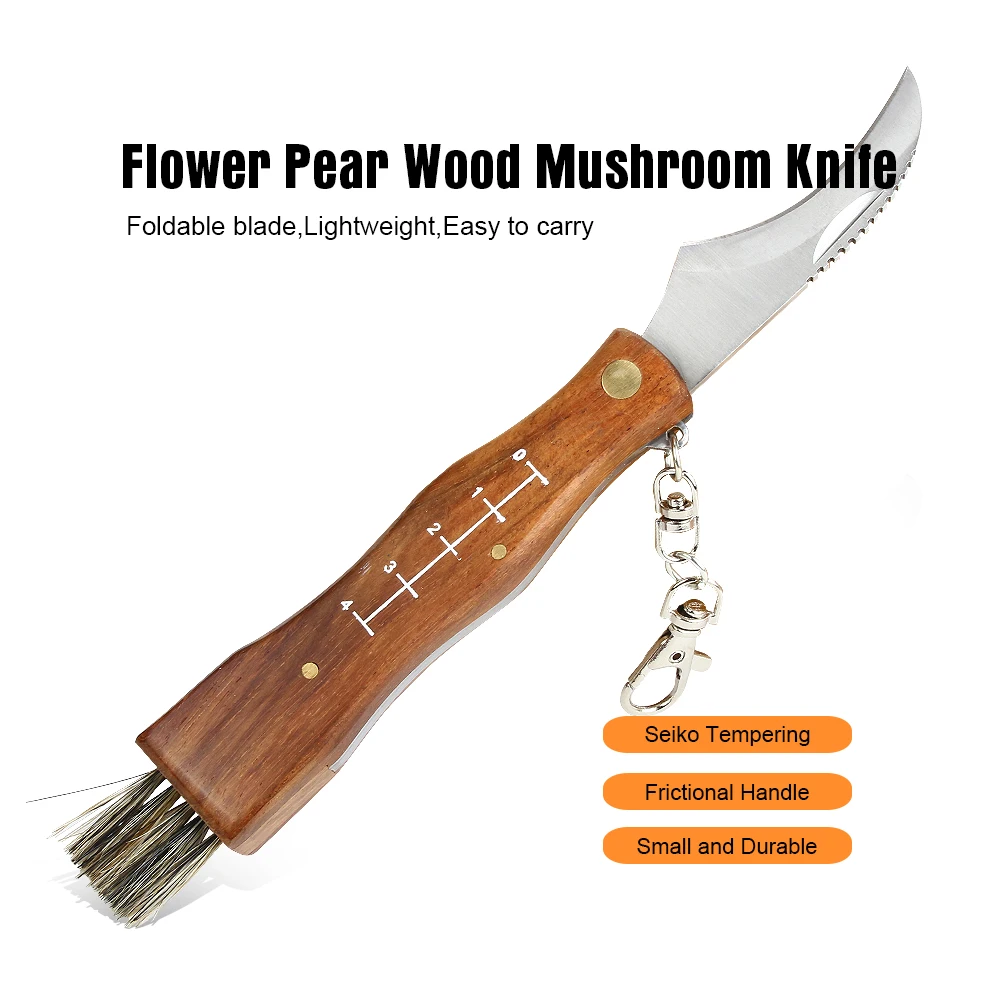  JelBo Mini Pocket Mushroom Knife Wood Handle Camping Hike Outdoor Hunting Survival Knives Multi Fol