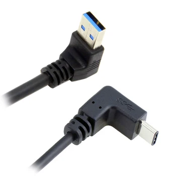 

10pcs/lot USB 3.1 USB-C Up & Down Angled to 90 Degree Down Angled A Male Data Cable for Laptop & Tablet & Phone