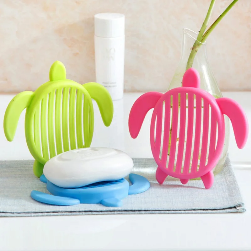 

Soap Tray 1PC PP Plastic Bathroom Accessory Soap Holder Candy Color Turtle Shape Soap Box Soap Dishes