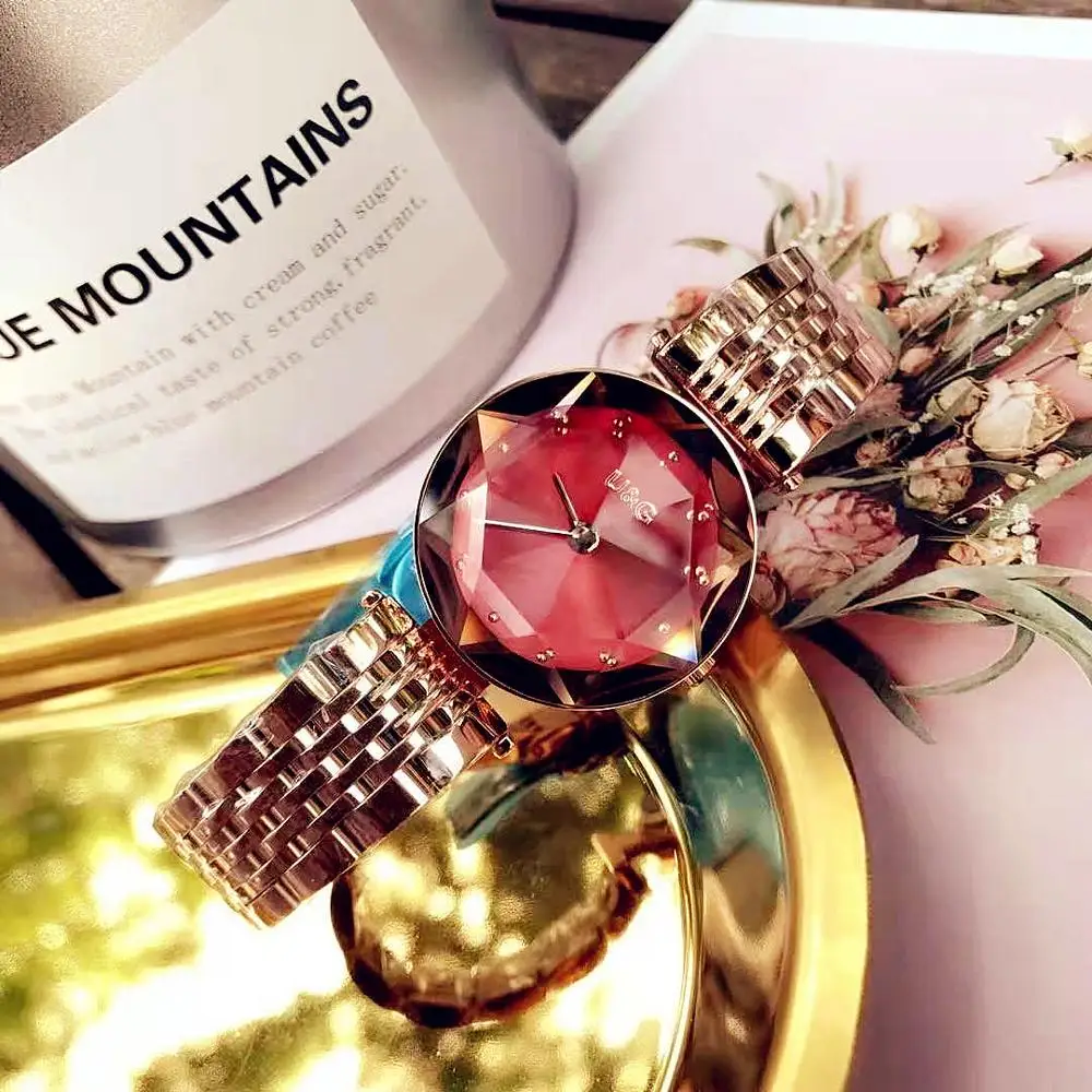

3 colors 2019 Hot Fashion Women Quartz Watch Simple Creative Rose Gold High Quality Waterproof Diamond Steel Strap Watch