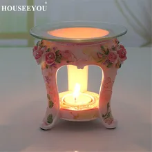 Европейское пасторальное ароматическое масло горелка Смола ароматерапия эфирное масло лампа подсвечник подставка для свечей печи домашний декор ремесла