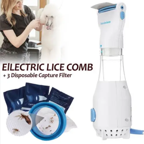 

High Quality Practical Head Vacuum Lice Comb Electric Capture Pet Filter Lice Treatment New