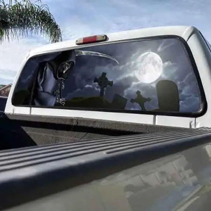 

Sailnovo 135 x 36 cm Auto Car Stickers Creative Ghost Pattern Car Sticker Rear Window Glass Decal Car Styling Accessories