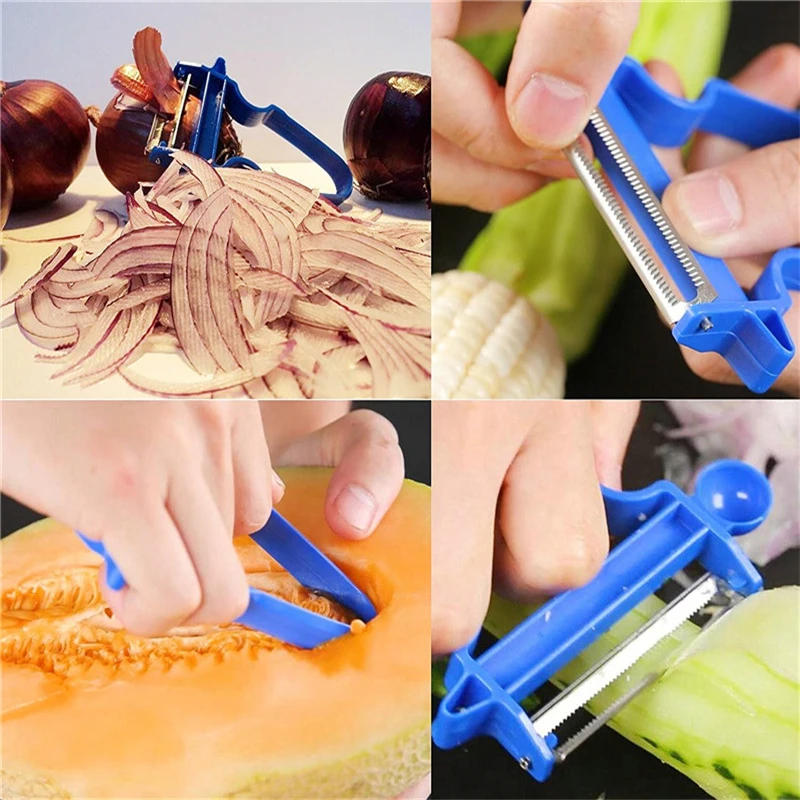 Magic 3pcs Vegetable Peeler Set Trio Peeler Slicer Shredder Julienne