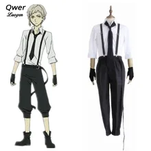 Anime Bungo Stray Dogs Nakajima Atsushi Cosplay Costume Unisex Battle Detective School Uniform Cloth Anime Bungo Stray Dogs Nakajima Atsushi Cosplay Costume Unisex Battle Detective School Uniform Cloth