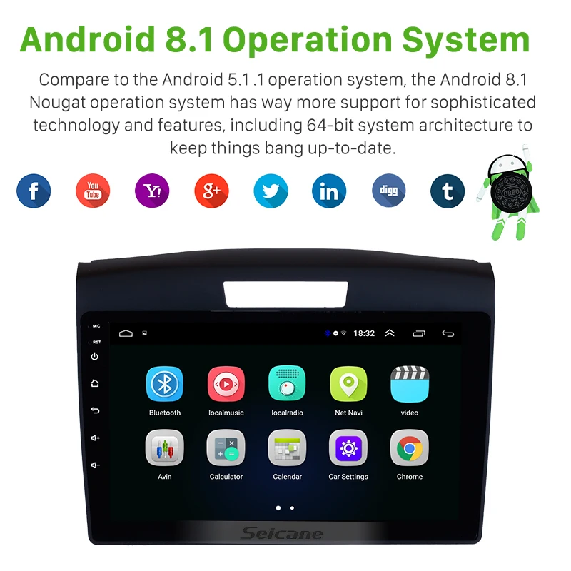 Sale Seicane 9 Inch Car Radio GPS Navigation System for 2011 2012 2013 2014 2015 Honda CRV With Bluetooth Touch Screen autostereo 1